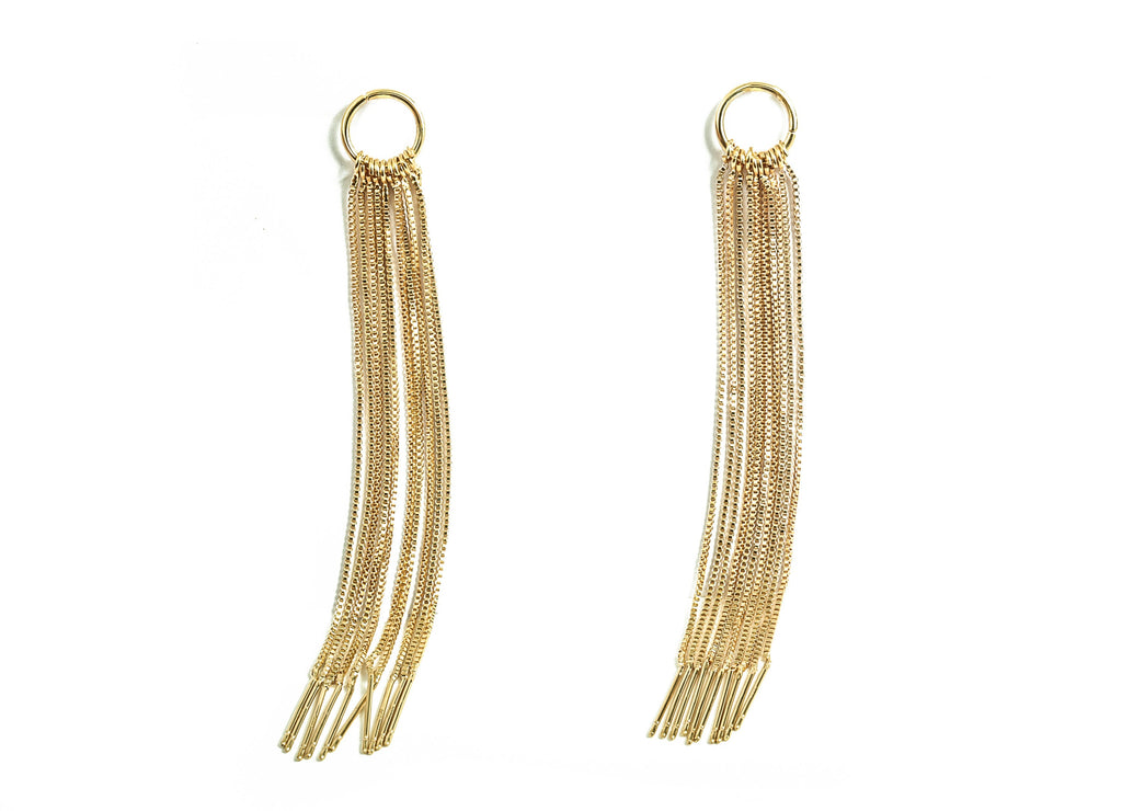 Brass Long Earrings - Statement Earrings -18K Real Gold Plated Brass - Long Gold Earrings- Jewelry Supplies - 87.36x10.24x1.2mm - RGP3125 - DOMEDBAZAAR