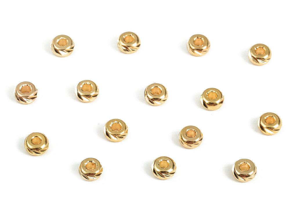 Brass Spacer Ball Beads - Gold Round Spacer Ball Beads - 18K Real Gold Plated Brass - Jewelry Making Supplies - 3.84x2.08mm - RGP3165 - DOMEDBAZAAR