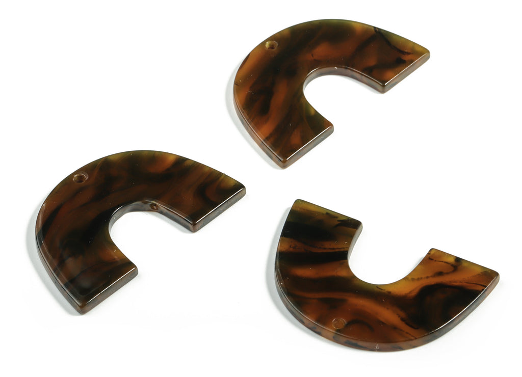 Acrylic Semicircle Earring Charm - Acrylic U Pendant - Earring Finding - Jewelry Supplies - Color Code: A625 - 40x25.85x2.55mm - AC2018-A625 - DOMEDBAZAAR