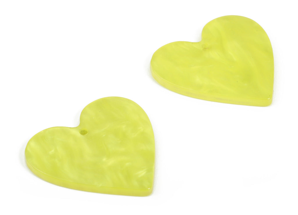 Acrylic Heart Earring Charms - Heart Pendant - Earring Findings - Jewelry Supplies - Color Code: A620 - 31.66x31.24x2.72mm - AC1431-A620 - DOMEDBAZAAR