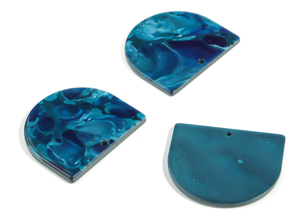 Acrylic D Earring Charms - Semi circle Pendant - Earring Findings - Jewelry Supplies - Color Code: A631 - 33.3x29.25x2.7mm - AC1094-A631 - DOMEDBAZAAR