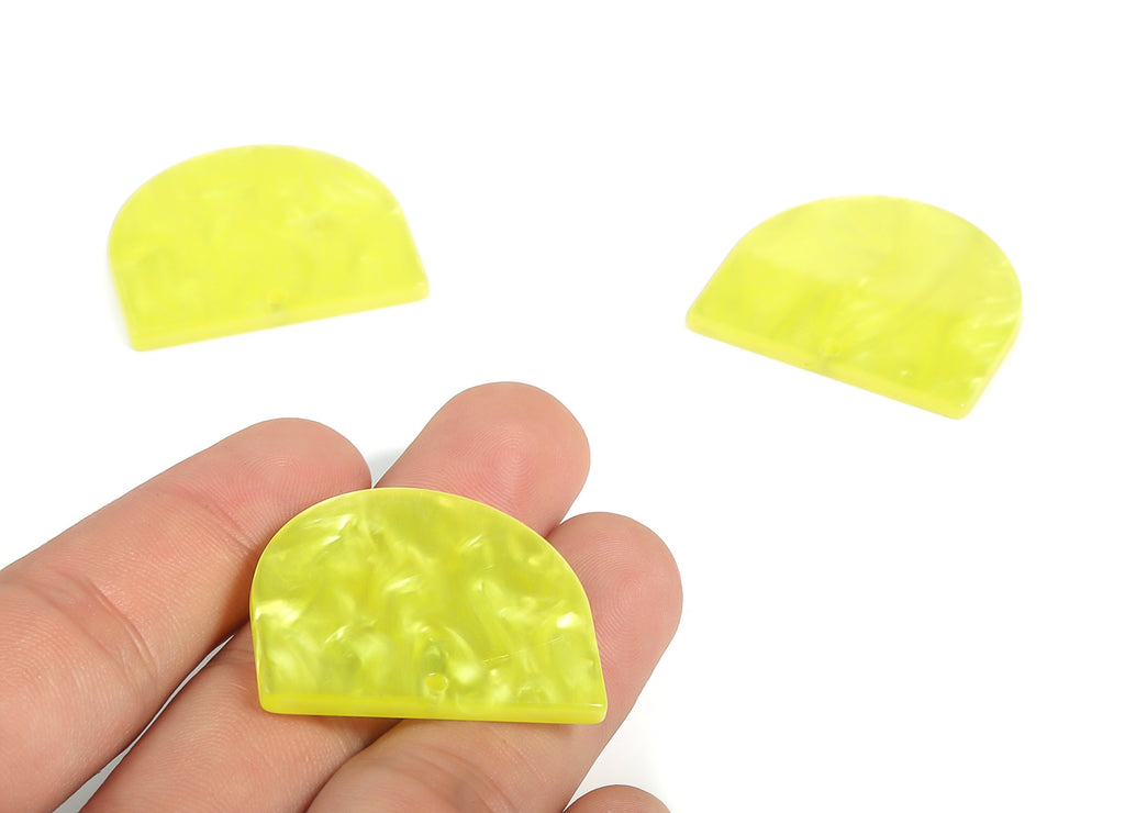 Acrylic D Earring Charms - Semi circle Pendant - Earring Findings - Jewelry Supplies - Color Code: A620 - 33.64x29.27x2.73mm - AC1094-A620 - DOMEDBAZAAR