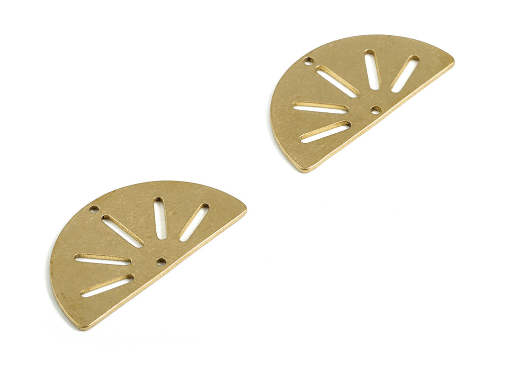 Brass Half Moon Earring Connector - Raw Brass Semi circle Earrings - Earrings Finding - Jewelry Supplies - 24.9x13.06x0.69mm - PP3981 - DOMEDBAZAAR
