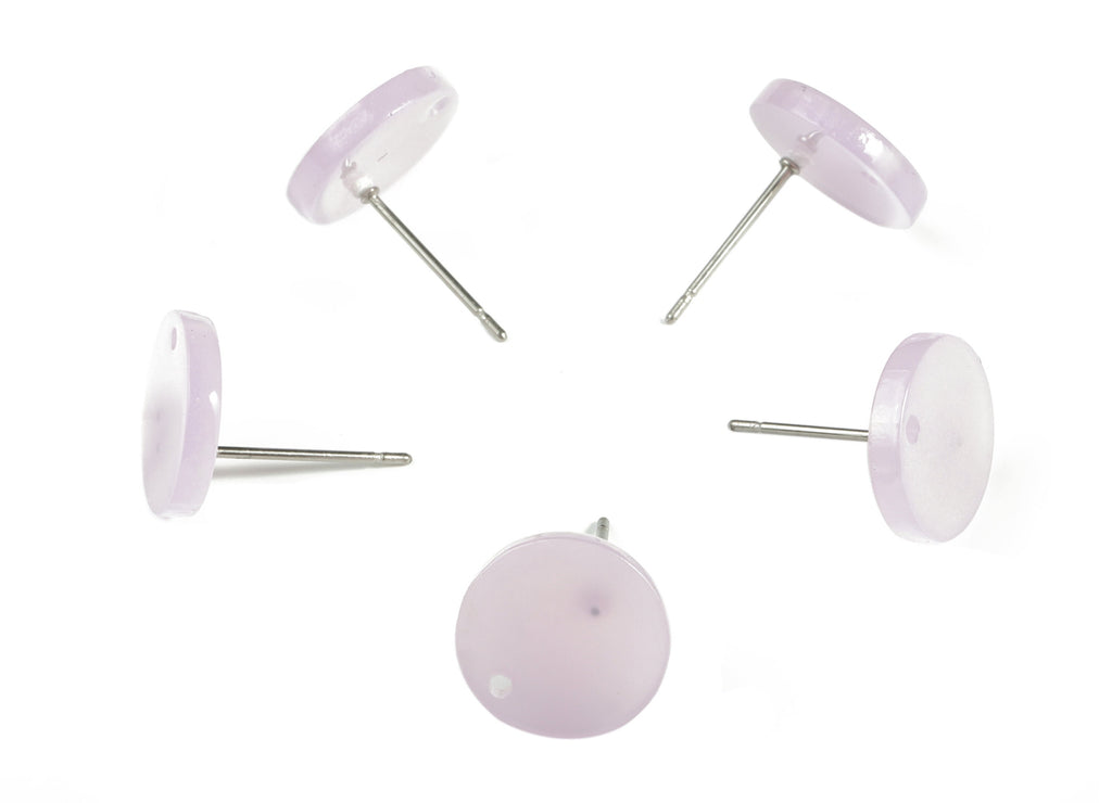 Acrylic Round Earring Stud - Acrylic Round Earring Post - Earring Post Findings - Color Code: A613- 11.81x11.79x2.16mm - AC1139-A613 - DOMEDBAZAAR