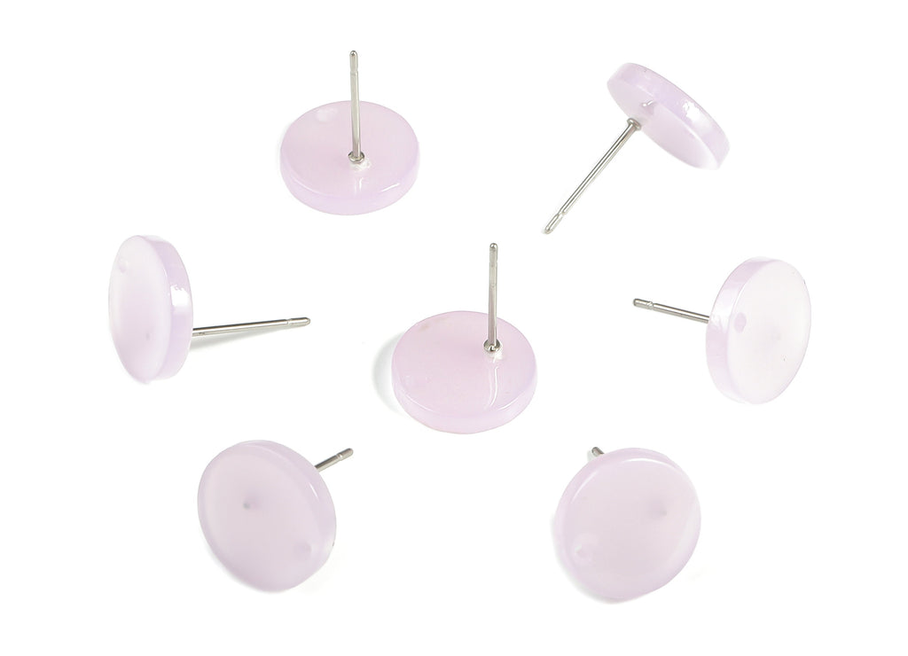 Acrylic Round Earring Stud - Acrylic Round Earring Post - Earring Post Findings - Color Code: A613- 11.81x11.79x2.16mm - AC1139-A613 - DOMEDBAZAAR