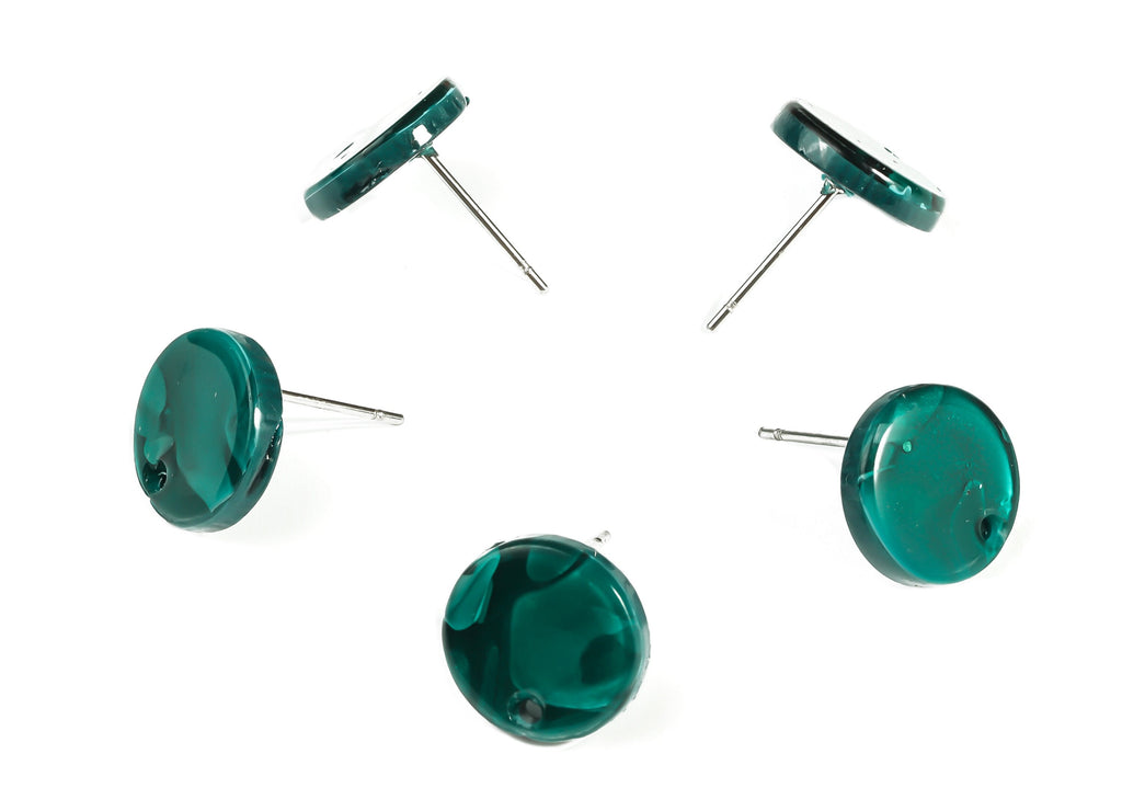 Acrylic Round Earring Post - Acrylic Round Earring Stud - Earring Post Findings - Color Code: A624- 11.78x11.71x2.19mm - AC1139-A624 - DOMEDBAZAAR