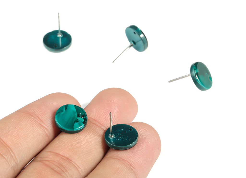 Acrylic Round Earring Post - Acrylic Round Earring Stud - Earring Post Findings - Color Code: A624- 11.78x11.71x2.19mm - AC1139-A624 - DOMEDBAZAAR