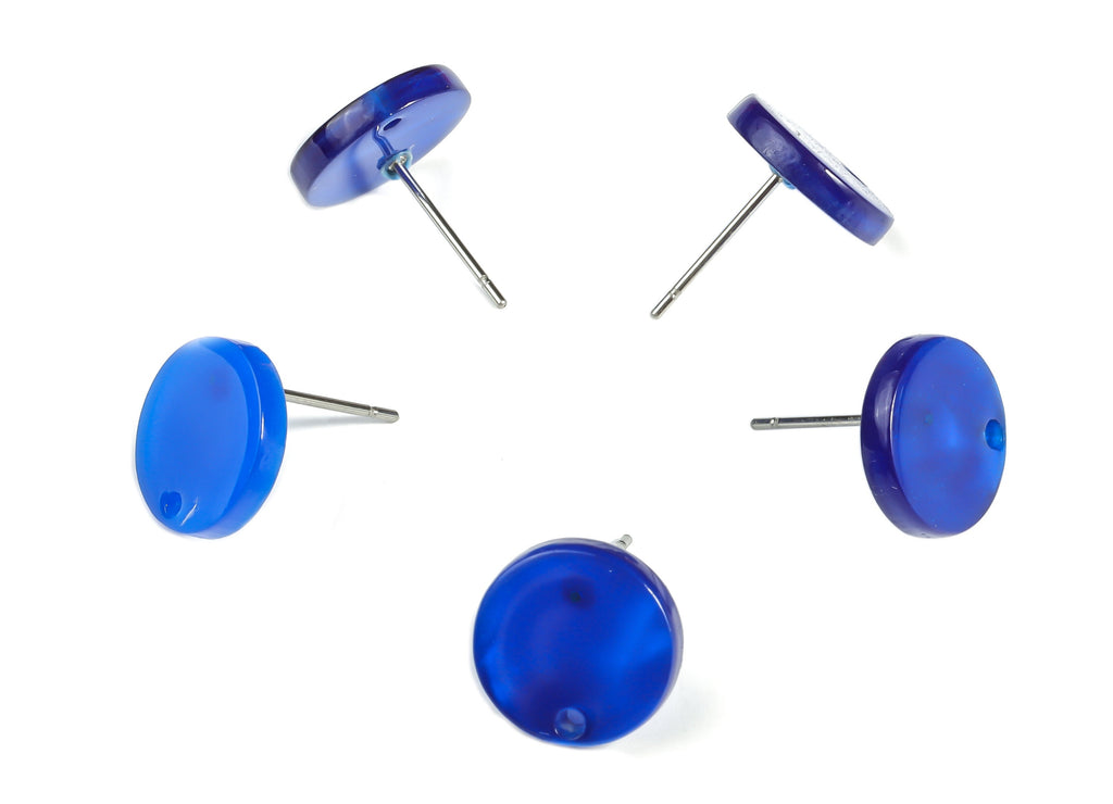 Acrylic Round Earring Post - Acrylic Round Earring Stud - Earring Post Findings - Color Code: A602- 11.89x11.76x2.42mm - AC1139-A602 - DOMEDBAZAAR