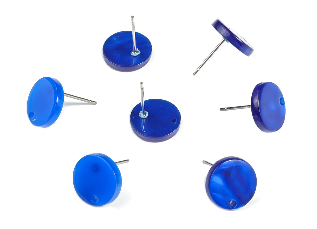 Acrylic Round Earring Post - Acrylic Round Earring Stud - Earring Post Findings - Color Code: A602- 11.89x11.76x2.42mm - AC1139-A602 - DOMEDBAZAAR