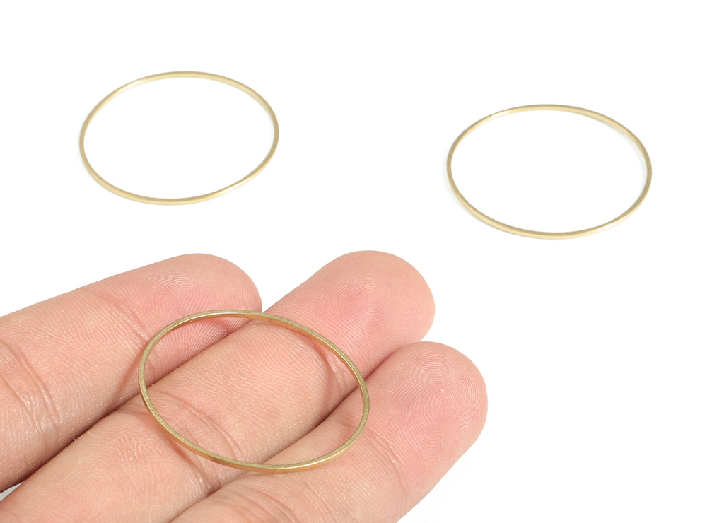 Raw Brass Circle Connector - Raw Brass Round Pendants - Closed Loop Rings - Earring Findings - Jewelry SuPPlies - 30x0.8x0.8mm - PP4137-30 - DOMEDBAZAAR