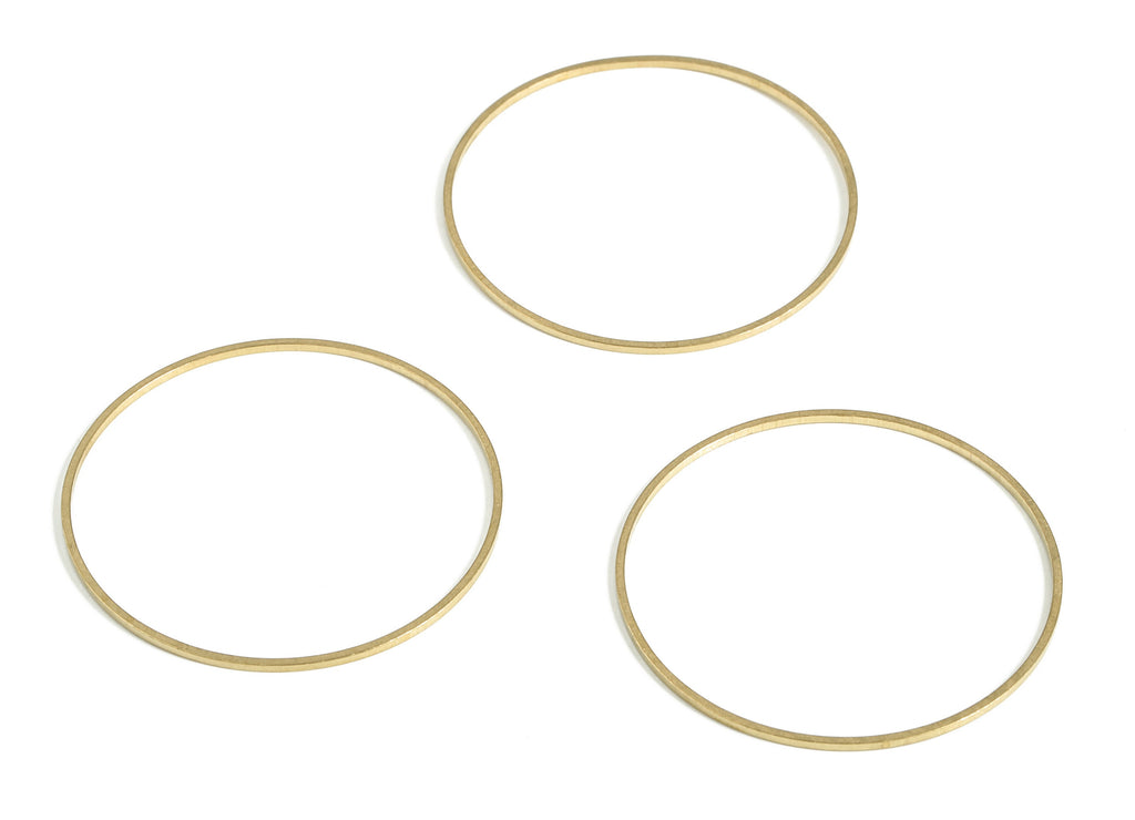 Brass Round Pendants - Brass Round Links- Raw Brass Circle Connector - Earring Findings - Jewelry Making SuPPlies - 35x0.8x0.8mm - PP4137-35 - DOMEDBAZAAR