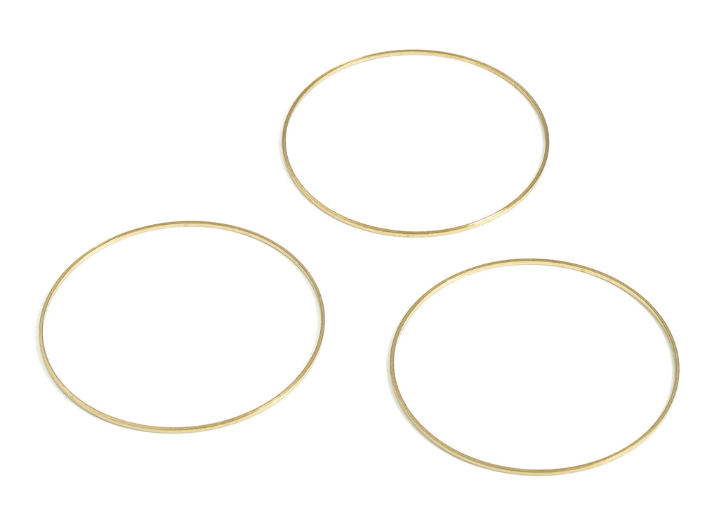 Raw Brass Circle Connector - Raw Brass Round Pendants - Brass Round Links- Earring Findings - Jewelry SuPPlies - 50x0.8x0.8mm - PP4137-50 - DOMEDBAZAAR