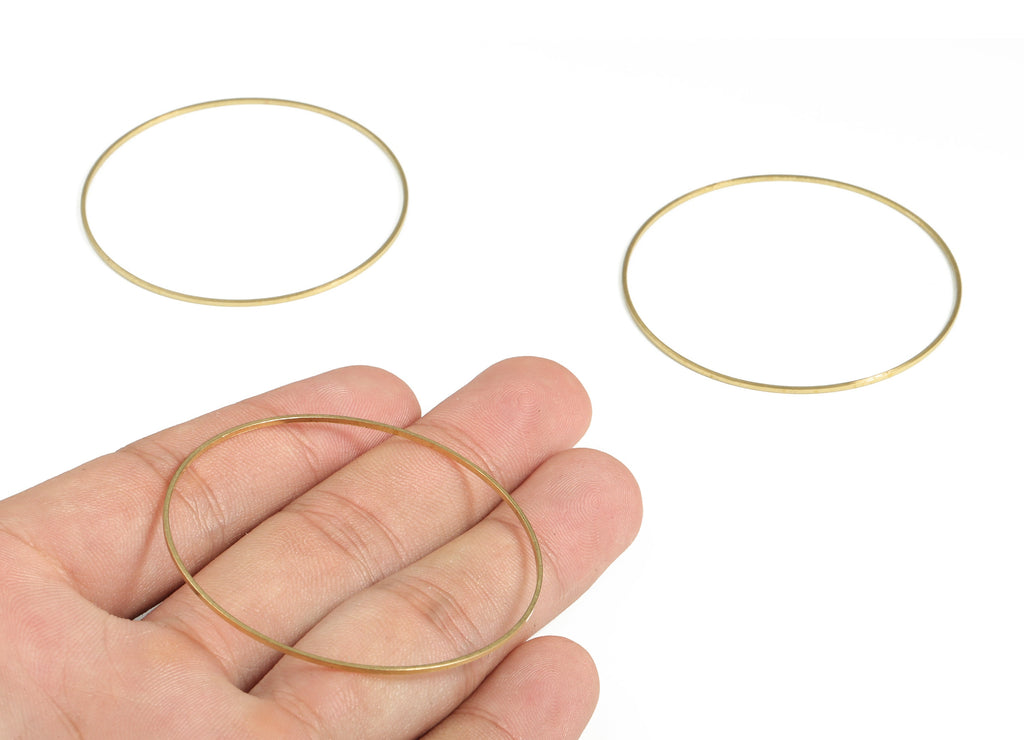 Raw Brass Circle Connector - Raw Brass Round Pendants - Brass Round Links- Earring Findings - Jewelry SuPPlies - 50x0.8x0.8mm - PP4137-50 - DOMEDBAZAAR