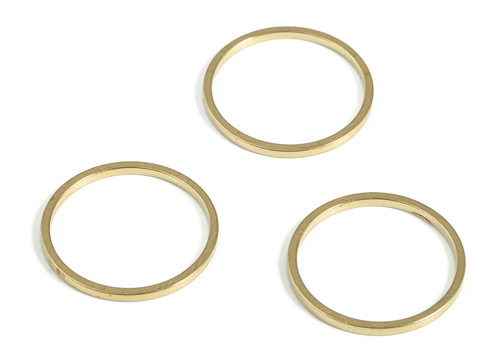 Brass Round Pendants - Brass Round Links - Raw Brass Circle Connector - Earring Finding - Jewelry Making SuPPlies - 16x1.0x1.0mm - PP4138-16 - DOMEDBAZAAR