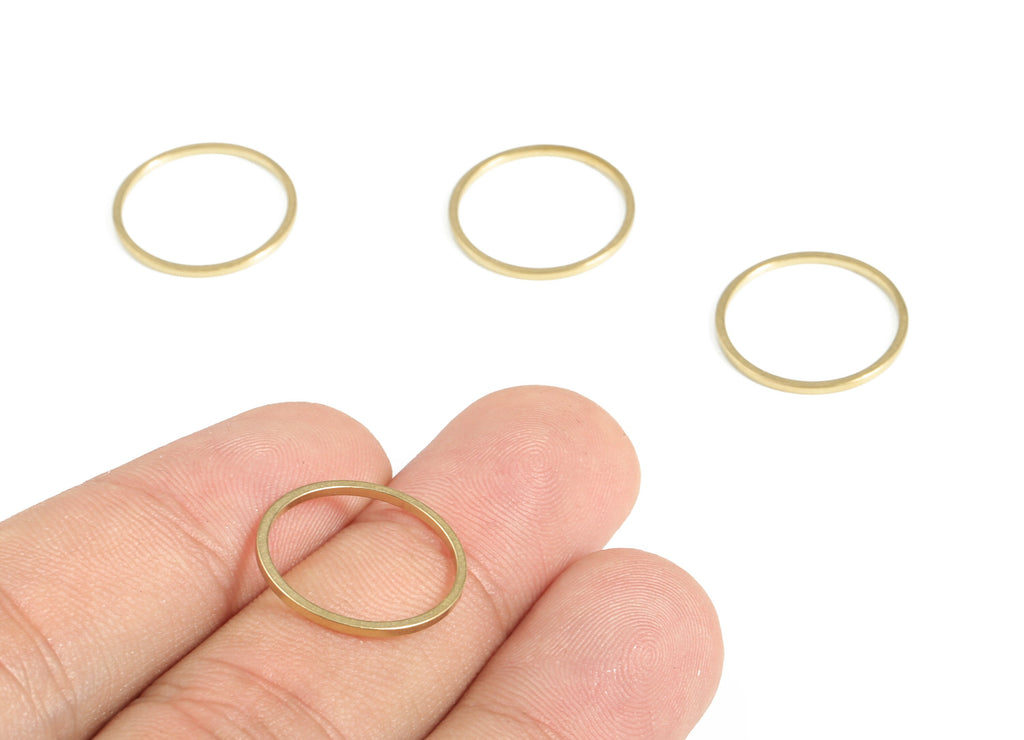 Brass Circle Links - Raw Brass Round Pendants - Closed Loop Rings - Earring Findings - Jewelry Making SuPPlies - 17x1.0x1.0mm - PP4138-17 - DOMEDBAZAAR