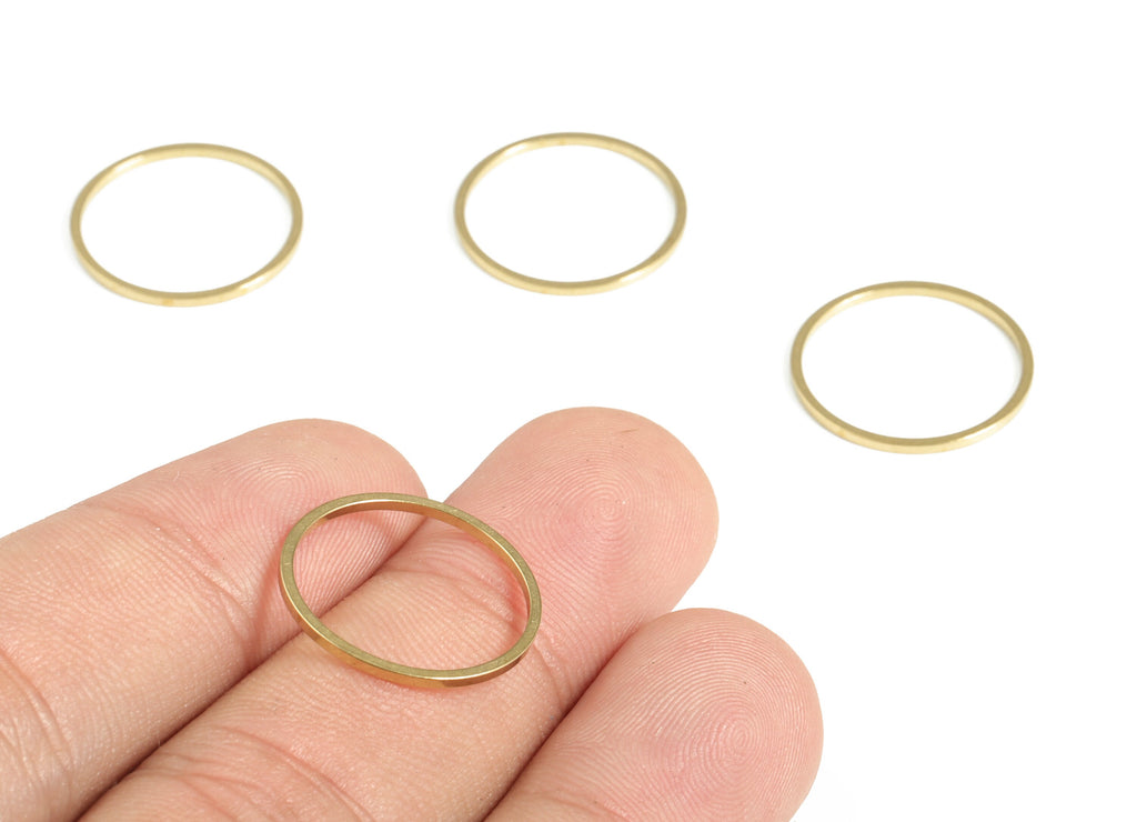 Raw Brass Round Pendants - Brass Round Links - Raw Brass Circle Connector - Earring Findings - Jewelry SuPPlies - 18x1.0x1.0mm - PP4138-18 - DOMEDBAZAAR