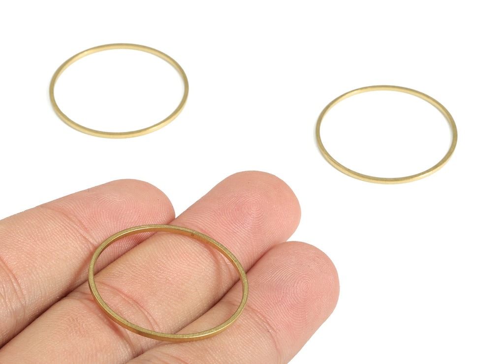 Raw Brass Circle Connector - Raw Brass Round Pendants - Closed Loop Rings - Earring Findings - Jewelry SuPPlies - 28x1x1mm - PP4138-28 - DOMEDBAZAAR