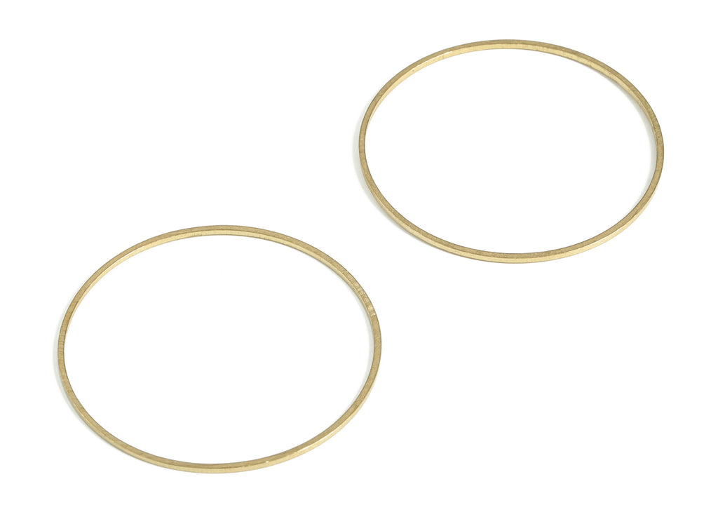 Raw Brass Round Pendants - Brass Round Links- Brass Circle Connector - Earring Findings - Jewelry Making SuPPlies - 40x1.0x1.0mm - PP4138-40 - DOMEDBAZAAR