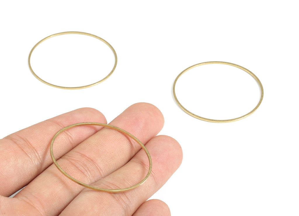 Raw Brass Round Pendants - Brass Round Links- Brass Circle Connector - Earring Findings - Jewelry Making SuPPlies - 40x1.0x1.0mm - PP4138-40 - DOMEDBAZAAR