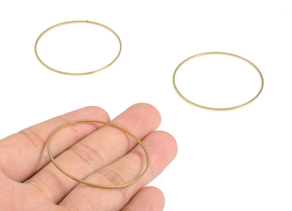 Raw Brass Round Pendants - Brass Round Links - Raw Brass Circle Connector - Earring Findings - Jewelry SuPPlies - 45x1.0x1.0mm - PP4138-45 - DOMEDBAZAAR