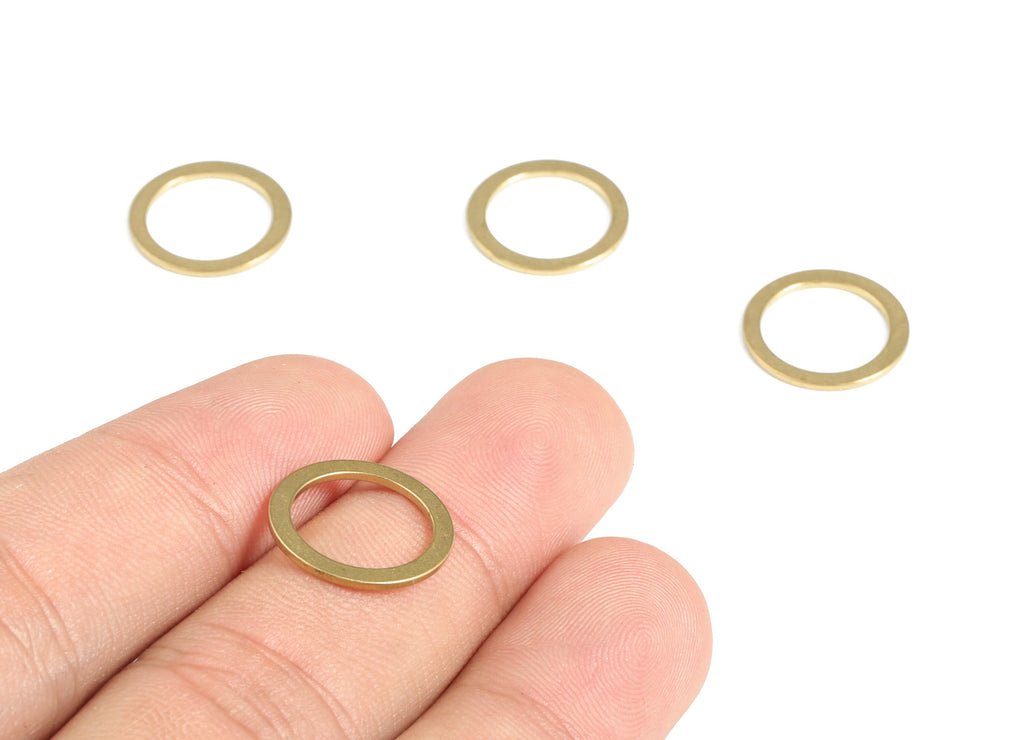 Raw Brass Circle Connector - Raw Brass Round Pendants - Closed Loop Rings - Earring Findings - Jewelry SuPPlies - 15x2.0x1.0mm - PP4139-15 - DOMEDBAZAAR