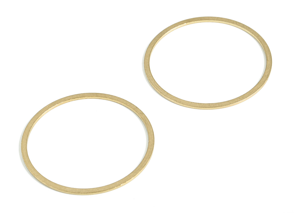 Raw Brass Round Connectors - Closed Loop Rings - Raw Brass Circle Pendants-Round Links - Jewelry Making SuPPlies - 40x2.0x1.0mm - PP4139-40 - DOMEDBAZAAR