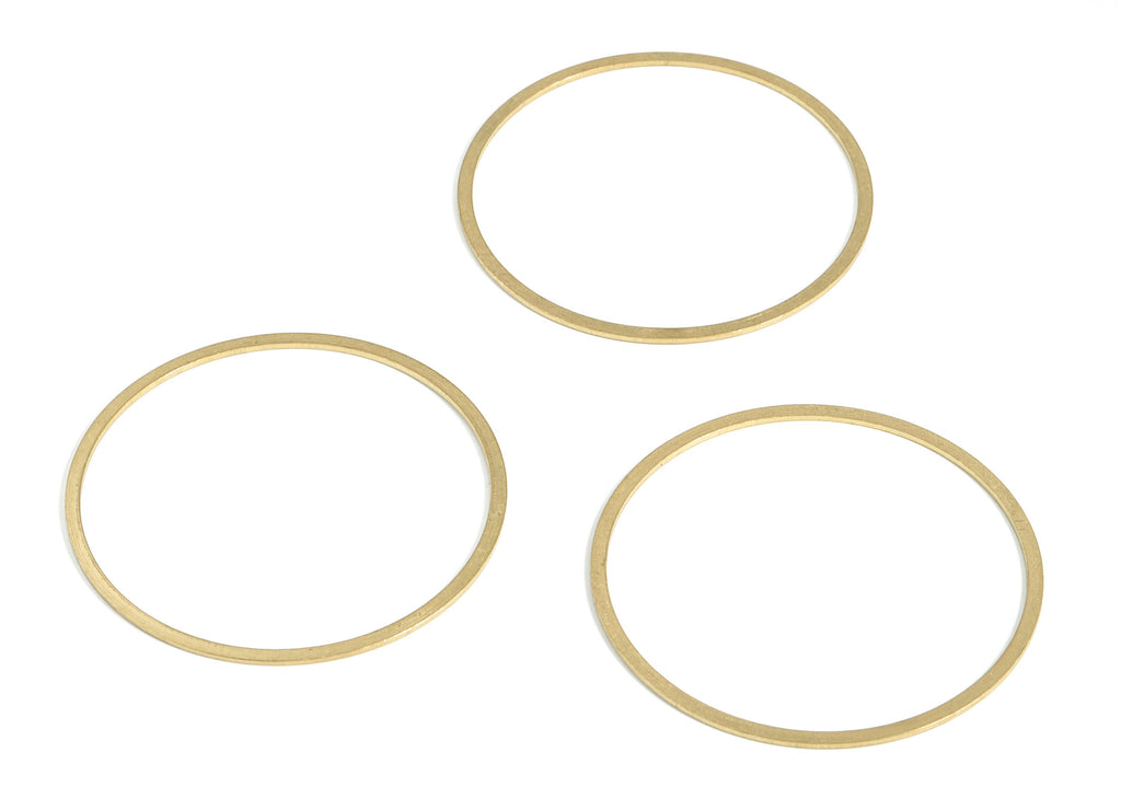 Raw Brass Circle Pendants - Raw Brass Round Connectors - Closed Loop Rings - Earring Findings - Jewelry SuPPlies - 50x2.0x1.0mm - PP4139-50 - DOMEDBAZAAR