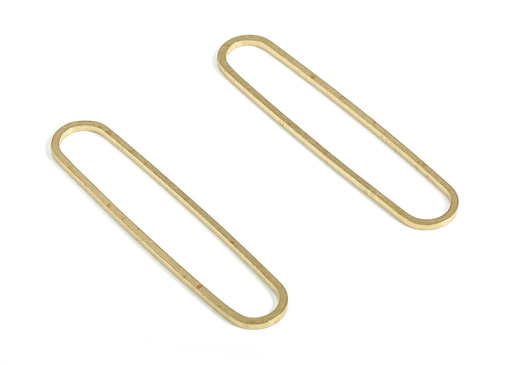 Brass Oval Link Connector - Closed Jewelry Connectors - Closed Ring - Earring Finding - Jewelry Connector SuPPlies - 40.0x9.0x1.0mm - PP4141 - DOMEDBAZAAR