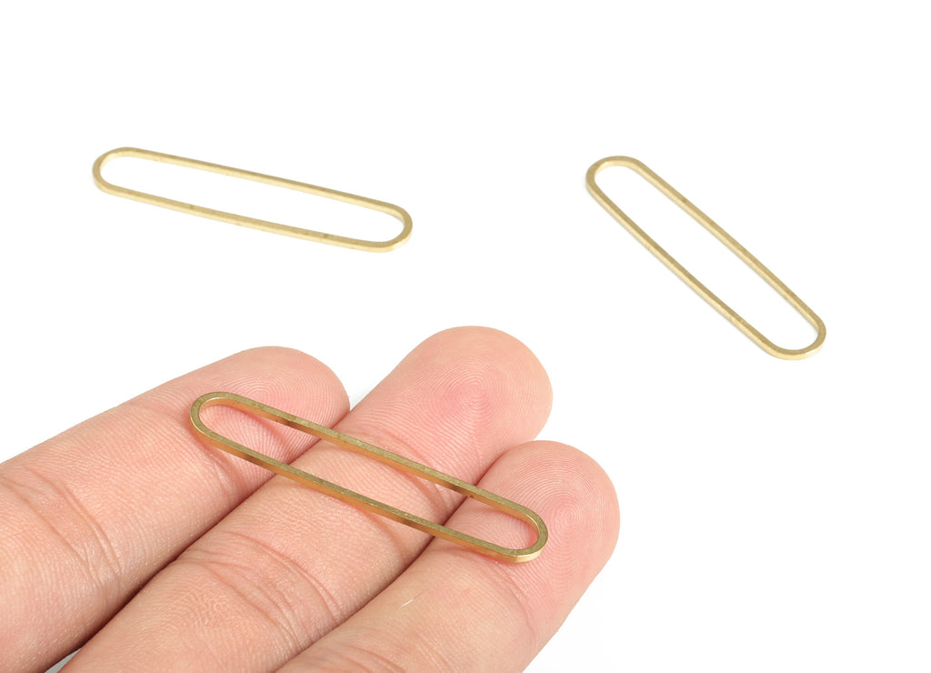 Brass Oval Link Connector - Closed Jewelry Connectors - Closed Ring - Earring Finding - Jewelry Connector SuPPlies - 40.0x9.0x1.0mm - PP4141 - DOMEDBAZAAR