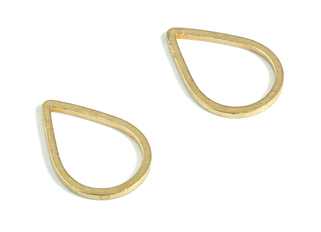 Raw Brass Drop Pendant - Earring Findings - Tear Drop Connector - Brass Drop Jewelry Finding - Jewelry SuPPlies - 13.0x9.0x0.8mm - PP4143-13 - DOMEDBAZAAR