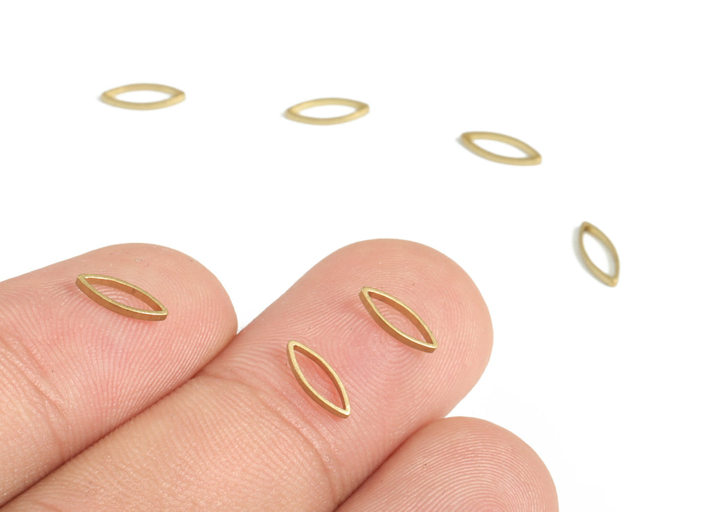 Raw Brass Marquise Ring - Marquise Charm – Brass Link Connector - Earring Findings - Jewelry Making Supplies - 8x3.0x0.8mm - PP4145-8 - DOMEDBAZAAR