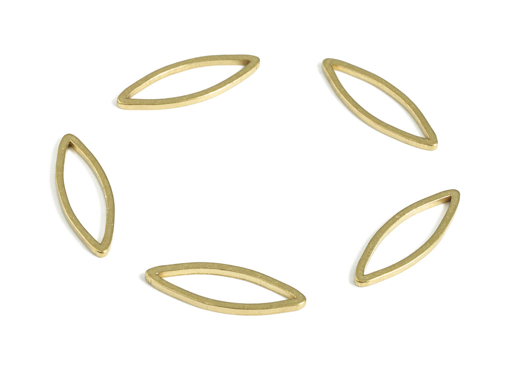 Raw Brass Marquise Links – Geometric Eye Shape Marquise Connectors – Marquise Link Rings - Jewelry Supplies - 15x5.0x0.8mm - PP4145-15 - DOMEDBAZAAR
