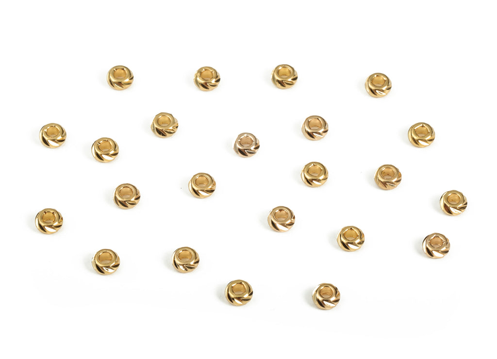 Brass Spacer Ball Beads - Gold Round Spacer Ball Beads - 18K Real Gold Plated Brass - Jewelry Making Supplies - 2.86x1.52mm - RGP3075 - DOMEDBAZAAR