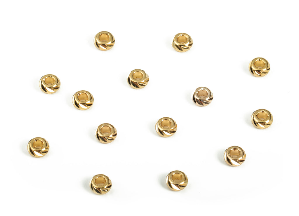 Brass Spacer Ball Beads - Gold Round Spacer Ball Beads - 18K Real Gold Plated Brass - Jewelry Making Supplies - 2.86x1.52mm - RGP3075 - DOMEDBAZAAR