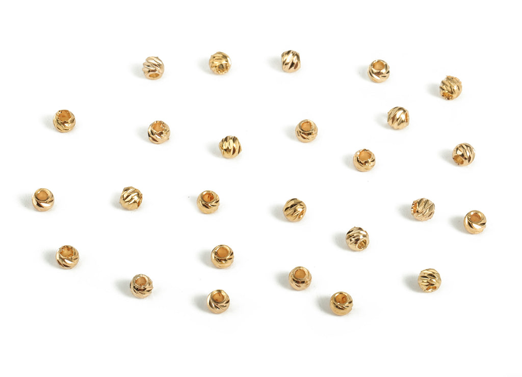 Brass Spacer Ball Beads - Gold Round Spacer Ball Beads - 18K Real Gold Plated Brass - Jewelry Making Supplies - 2.49x2.38mm - RGP3166 - DOMEDBAZAAR