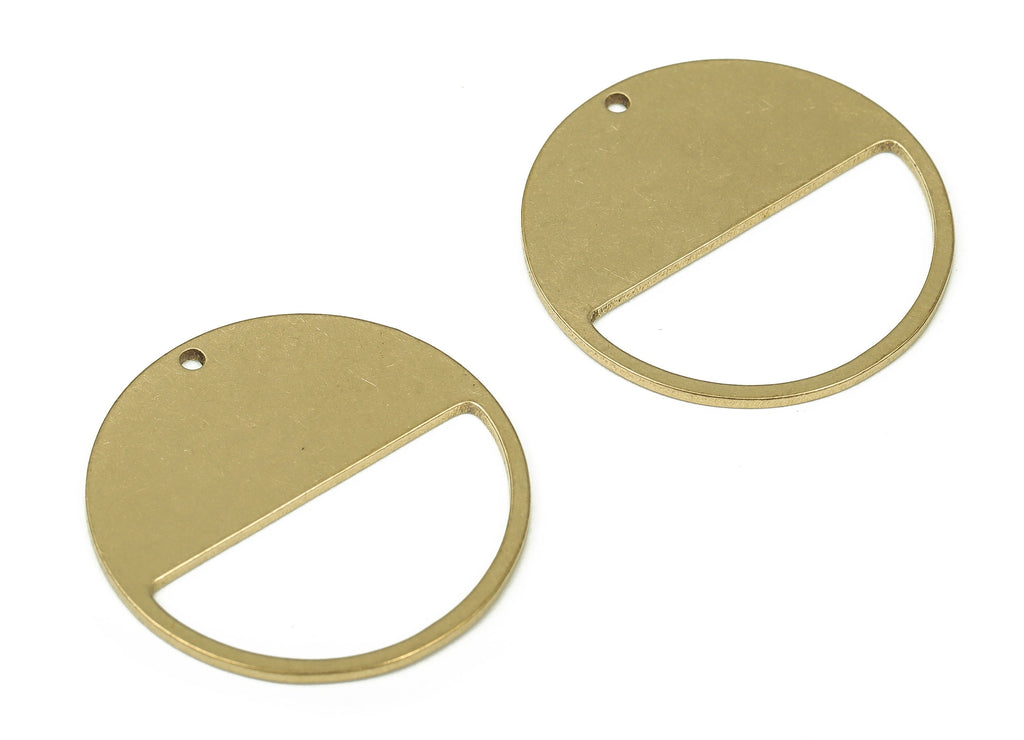 Personalized stamping blank - Raw Brass Round Earring Charm - Brass Semi Circle Pendant - Raw Brass Earring Findings  -22x22x0.76mm- PP4339 - DOMEDBAZAAR
