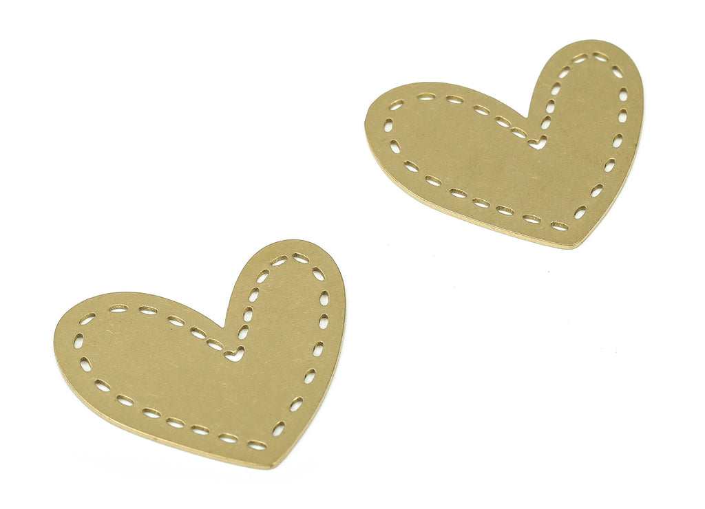 Personalized stamping blank - Raw Brass Heart Pendant Charm – Brass Heart Earring Charm – Earring Findings - 30.06×25.75×0.71mm - PP4284 - DOMEDBAZAAR