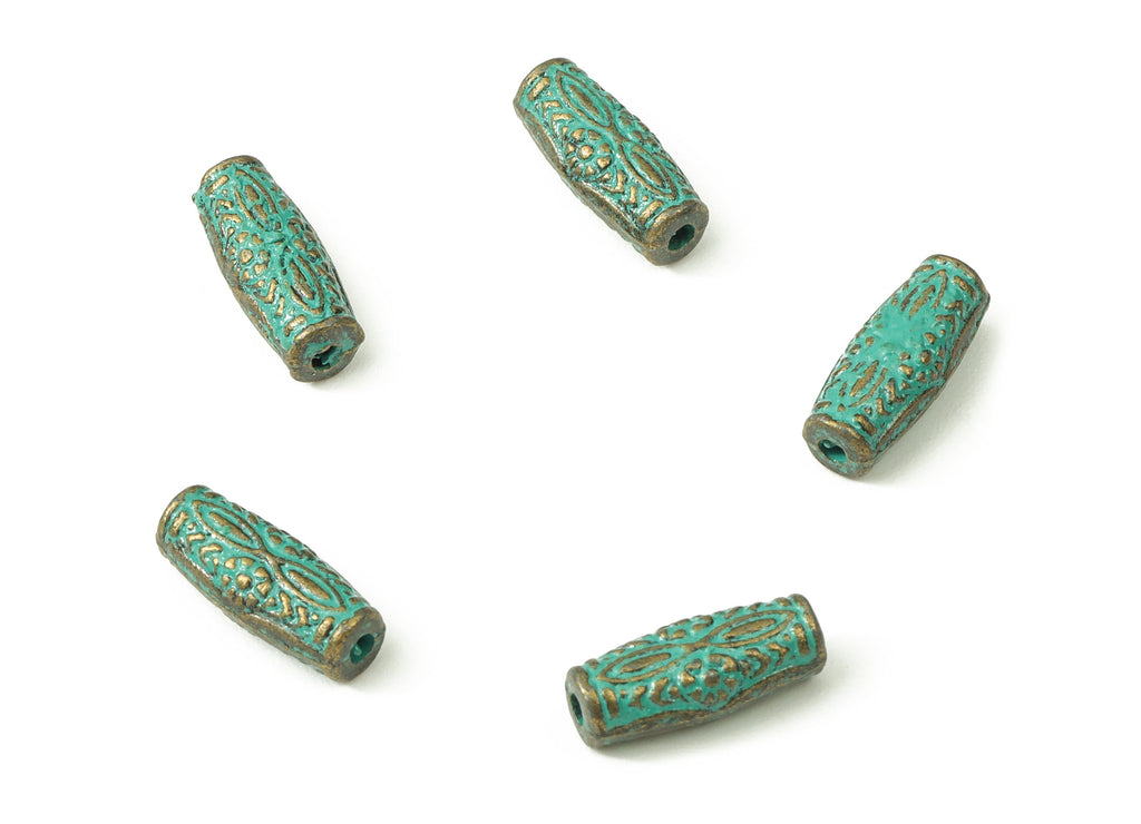 Faux Patina Beads - Round Shaped - Alloy Charms - Antique Bronze Tone Necklace - Zinc Alloy Pendant - Jewelry Supplies - 12x5xmm ZZ1113 - DOMEDBAZAAR