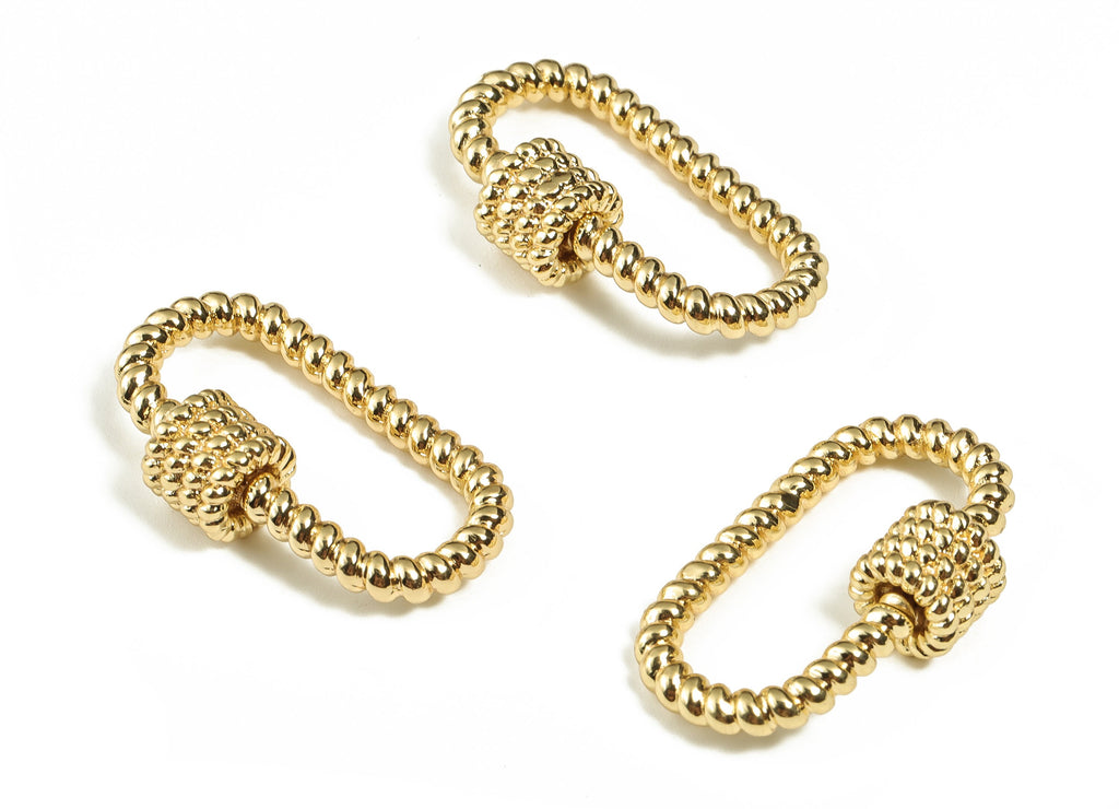 Twisted Oval Pendant Charm - Brass Gold Plated Earring Charm - 18K Real Gold Plated Brass – Jewelry Supplies - 29.03× 17.04×7.46mm - RGP3187 - DOMEDBAZAAR
