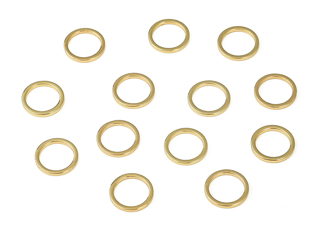 Brass Round Connector - Gold Round Links - Brass Circle Connector - 18K Real Gold Plated Brass - Jewelry Supplies - 10x1x1mm - RGP3310-10 - DOMEDBAZAAR