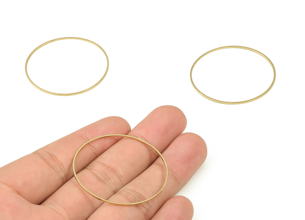 Raw Brass Circle Connector - Raw Brass Round Pendants - Closed Loop Rings - Earring Findings - Jewelry SuPPlies - 40x0.8x0.8mm - PP4137-40 - DOMEDBAZAAR