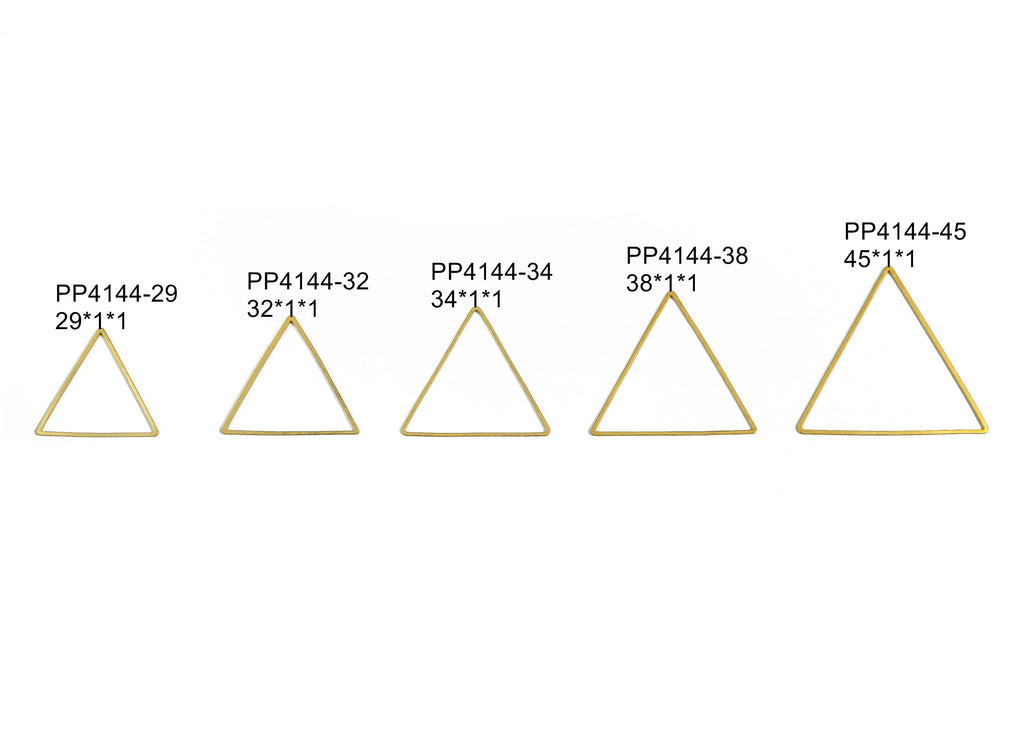 Brass Triangle Charms - Triangle Shaped Raw Brass Pendant - Earring Finding - Brass Triangle - Jewelry SuPPlies - 29.0x1.0x1.0mm - PP4144-29 - DOMEDBAZAAR