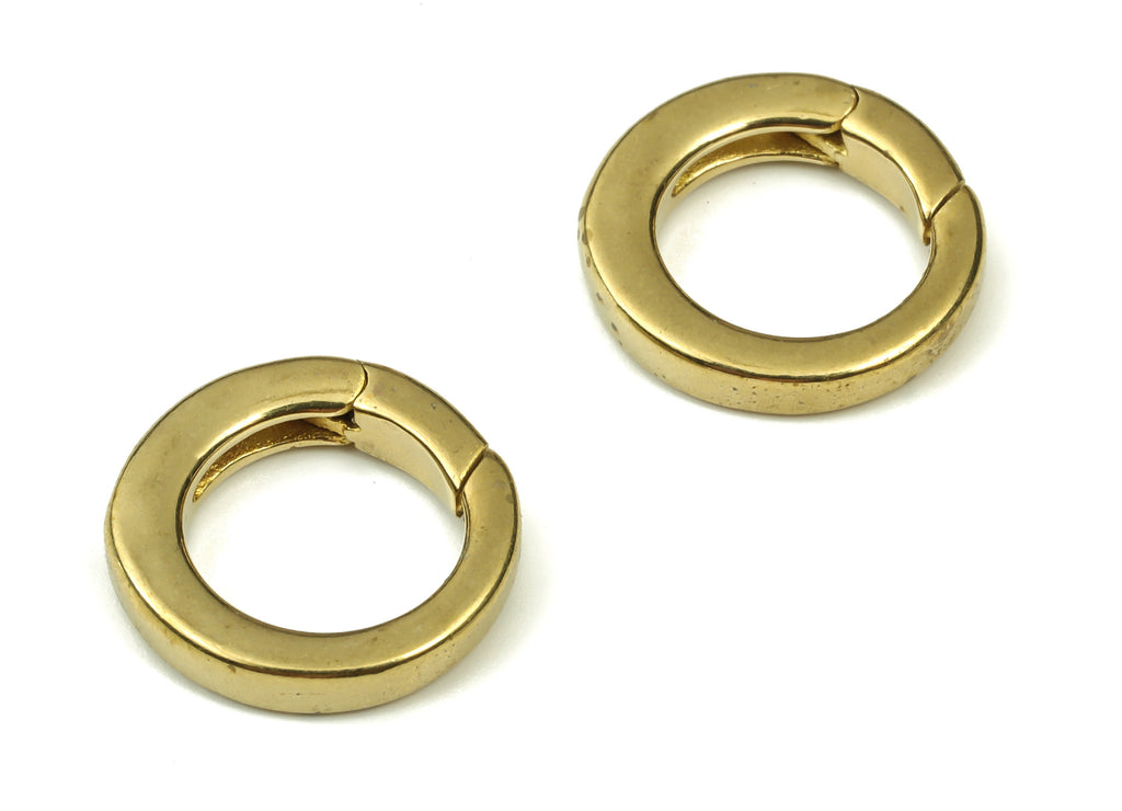 Brass Round Clap Earring Connector - Raw Brass Circle Earring Charms - Brass Clips Parrot - Jewelry Supplies - 15x15x3mm - PP4436 - DOMEDBAZAAR