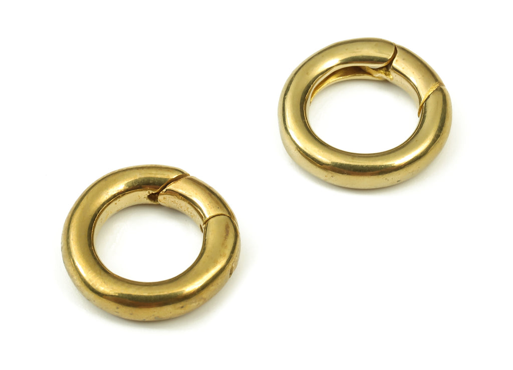 Brass Round Clap Earring Connector - Raw Brass Circle Earring Charms - Brass Clips Parrot - Jewelry Supplies - 13x13x2.45mm - PP4416 - DOMEDBAZAAR