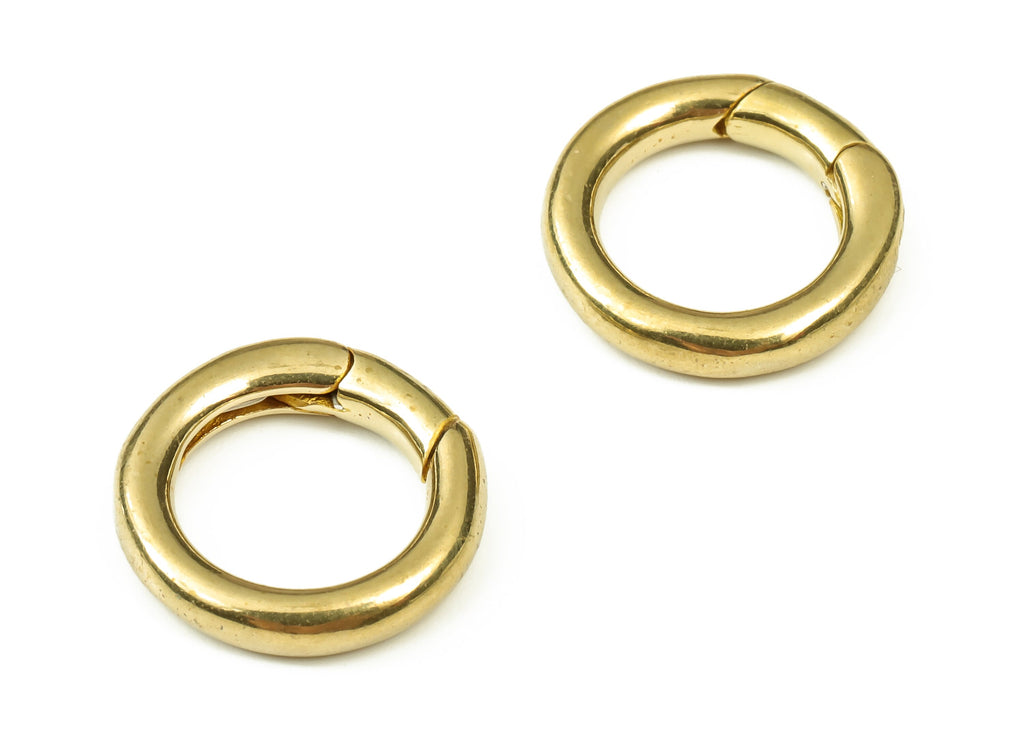 Brass Round Clap Earring Connector - Raw Brass Circle Earring Charms - Brass Clips Parrot - Jewelry Supplies - 14.55x14.55x2.45mm - PP4417 - DOMEDBAZAAR