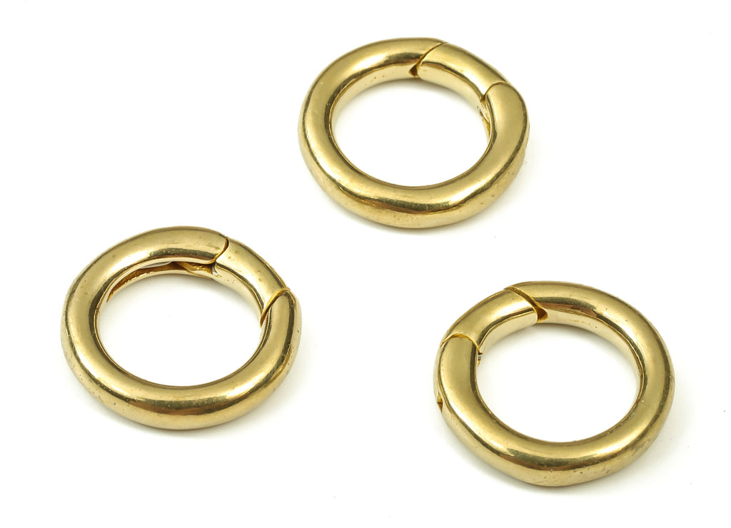 Brass Round Clap Earring Connector - Raw Brass Circle Earring Charms - Brass Clips Parrot - Jewelry Supplies - 14.55x14.55x2.45mm - PP4417 - DOMEDBAZAAR
