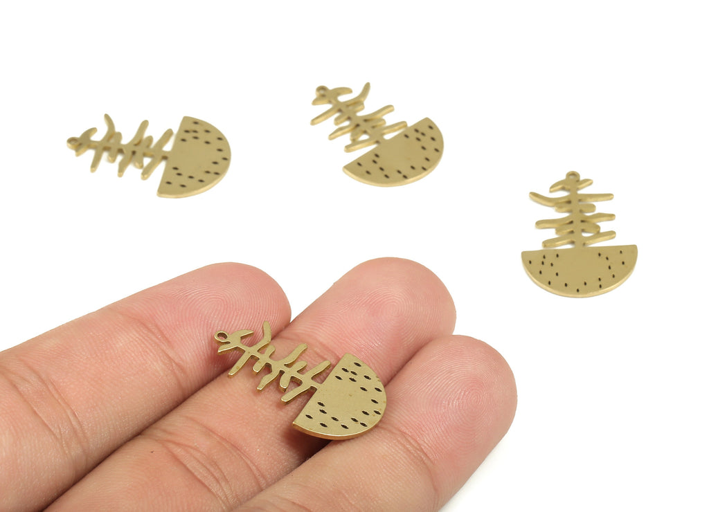 Half Moon Earring Charms - Raw Brass Semi Circle Pendant - Earrings Finding - Jewelry Making Supplies - 24.89x16.85x0.78mm - PP4230 - DOMEDBAZAAR