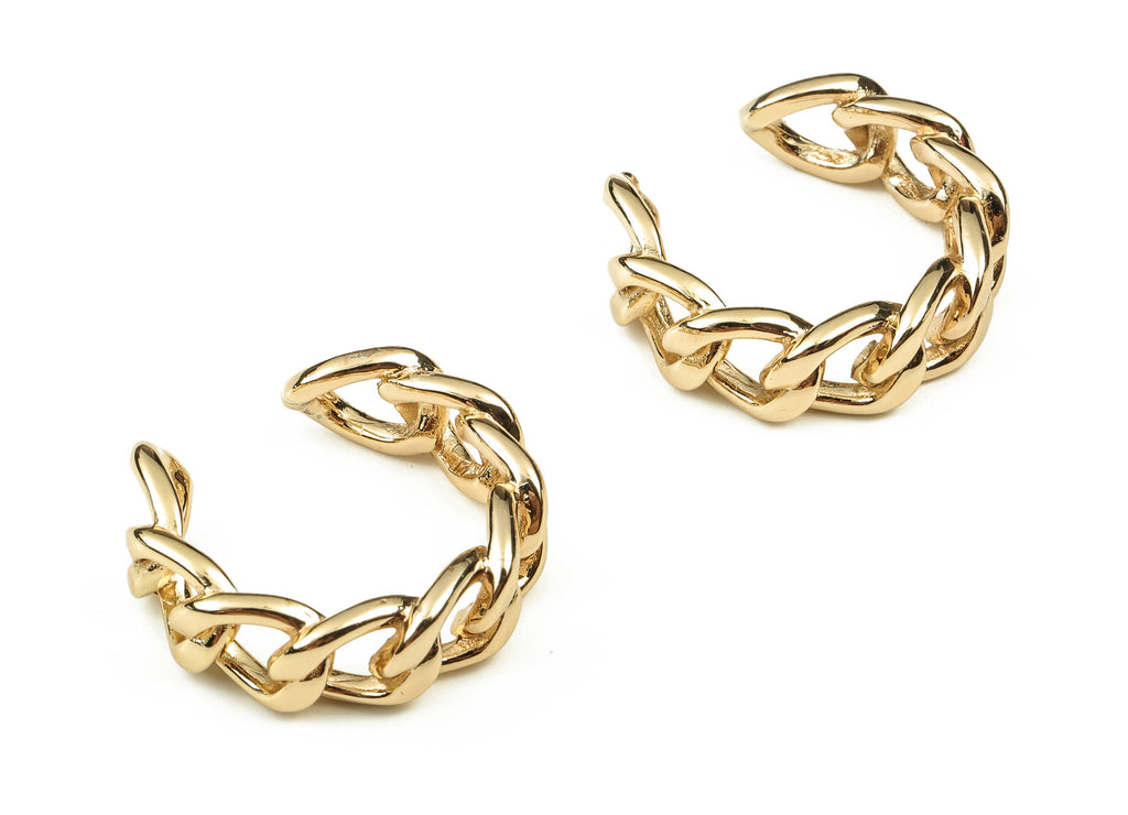 Brass Ear Cuff No Piercing - Earring Cuff - Ear Cuff non pierced - Fake Piercing – 18K Real Gold Plated Brass - 25.59x23.66x7.94mm - RGP3416 - DOMEDBAZAAR