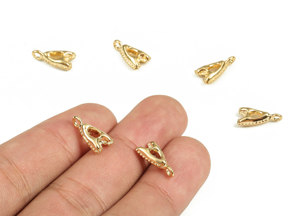 Brass The letter A Earring Charms - Gold The letter A Pendant - 18K Real Gold Plated Brass - Jewelry Supplies - 14.08x7.37x3.79mm - RGP3737A - DOMEDBAZAAR