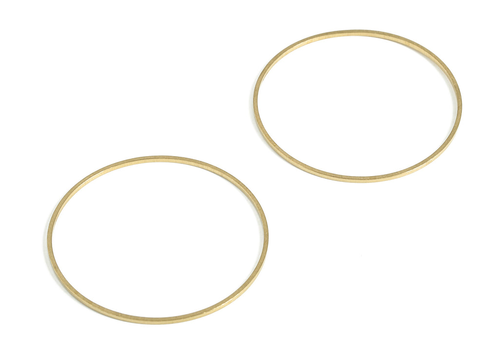 Brass Round Pendants - Brass Round Links- Raw Brass Circle Connector - Earring Findings - Jewelry Making SuPPlies - 35x0.8x0.8mm - PP4137-35 - DOMEDBAZAAR